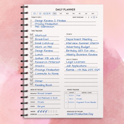 The Papier Ocean Undated Daily Productivity Tracker and Task Organizer A5 Planner Ruled 160 Pages(Tan - Never Stop Dreaming)