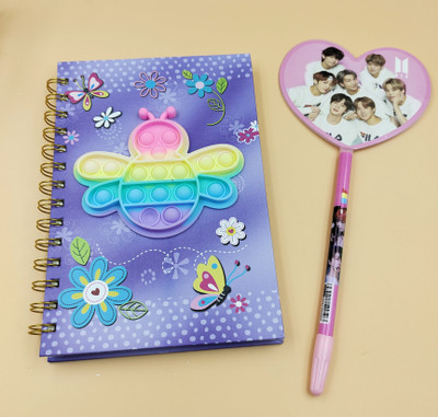 Paper Bear POP IT Spiral Dairy A4 Diary ruled 80 Pages(Purple)