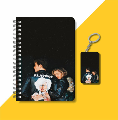 craft maniacs A5 NOTEBOOK + KEYCHAIN COLLECTION A5 Note Pad RULED 160 Pages(Black, White, Multicolor)
