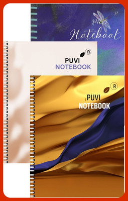 Puvi Recycled Notebook A4 Notebook plain 200 Pages(White, Pack of 3)