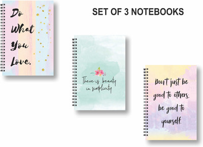 ROT RIX combo of 3 Notebooks A5 Diary Ruled 144 Pages(Multicolor, Pack of 3)