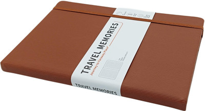 Gold Leaf Hardcover Notebook with Elastic Strap A5 Diary Ruled 192 Pages(Brown)