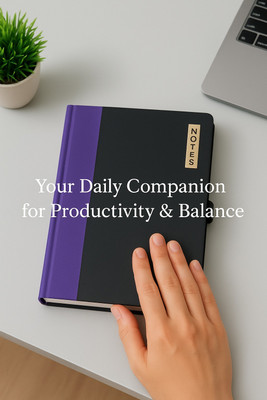 Raghav Collection Basic Office Notebook A5 A5 Diary Ruled / Lined 192 Pages(Purple, Black)