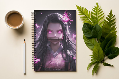 Graphic Word Anime Spiral Binding Notebook A5 A5 Notebook unrulled 160 Pages(White)