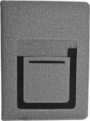 STAPRICO Planner Diary with Mobile & Card Pocket, Pen Loop A5 Diary Ruled 192 Pages(Grey)