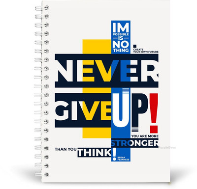 PurpleBees I M Possible is no thing as you think Quotes Diary Motivational Notebook A5 Notebook Plain 150 Pages(Multicolor)