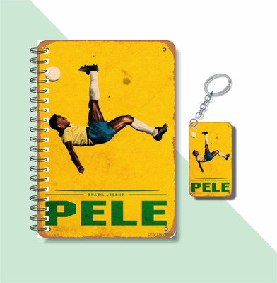 craft maniacs FOOTBALLER DIARY & KEYCHAIN A5 Diary RULED 120 Pages(Multicolor)