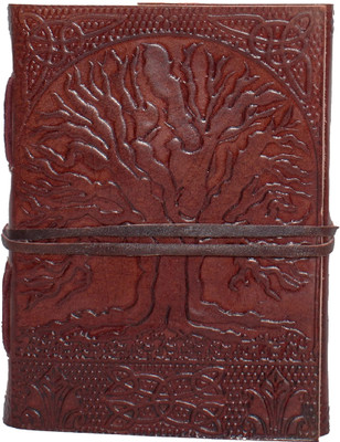 Prathak Exports Handmade Leather Diary A5 Diary Plain 100 Pages(Brown)