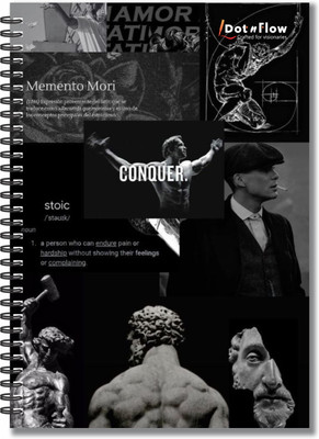 Dot n Flow NOTEBOOK A5 Notebook Ruled 160 Pages(Black)
