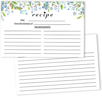 Inkdotpot Recipe Card Regular Planner Unruled 50 Pages(White, Pack of 50)