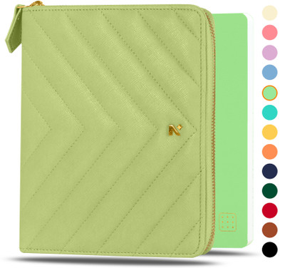 NEORAH B6 Notebook Sleeve with Compendium+Dotgrid Journal |Faux Leather Sleeve+Penloop B5 Journal ‎Dotted 160 Pages(Light Green)