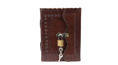 Anshika International lock diary A5 Diary no 100 Pages(Brown)