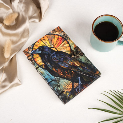 JUNZIO Handmade Diary A5 Diary Unruled 200 Pages(Black)