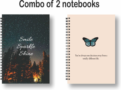 ROT RIX combo of 2 Notebooks A5 Diary Unruled 144 Pages(Black, mustard, Pack of 2)