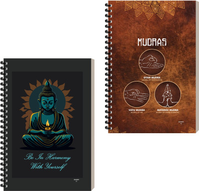 ESCAPER Fitness Diary, Spiral Ruled Notebook, Writing Notepad For Office, Travel & Gift A5 Diary Ruled 160 Pages(Combo- B, Pack of 2)