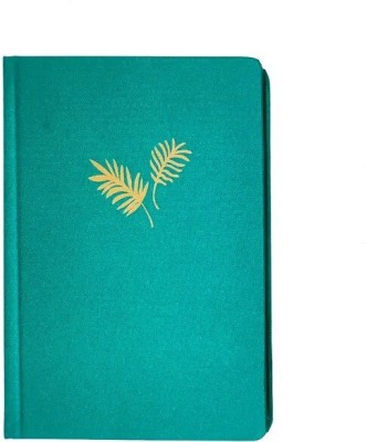 CREATIVE CONVERT Sea Green Golden Leaf A5 Journal Single Line 180 Pages(Sea Green)