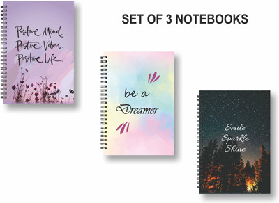 ROT RIX combo of 3 Notebooks A5 Diary Unruled 144 Pages(Multicolor, Pack of 3)