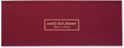 7mm Between the Lines Undated Weekly Desk Planner Maroon | Notepad | Desk Pad Assorted Planner/Organizer Undated 60 Pages(Burgundy)