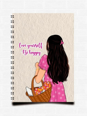 RLanyard Spiral-wiro bound, A5 Notebook unruled/plain paper, 150 Pages(Pink)