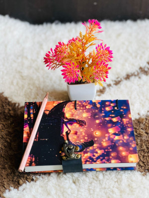 ARSHAD HANDICRAFT Men woman Printed Diary Notebook With Lock Clasp For Gift/Office A5 Diary 200 200 Pages(Multicolor)