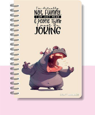 craft maniacs CUTE PUN 2025 NOTEBOOKS A5 Notebook RULED 120 Pages(Multicolor)