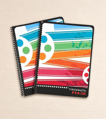 Classmate ClassmatePulse Spiral Notebook (Pack of 2) with 2 Blue Pens Regular Diary Single Rule 200 Pages(Multicolor, Pack of 2)