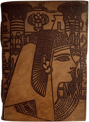 Purpledip Egyptian Drawings Handmade Regular Diary Unruled 200 Pages(Brown)