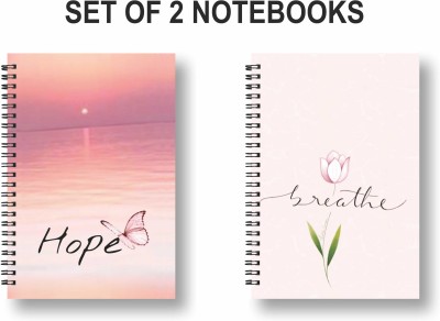 ROT RIX combo of 2 Notebooks A5 Diary Ruled 144 Pages(Peach, Pack of 2)