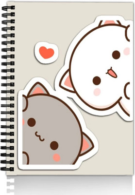 craft maniacs PEACH GOMA COLLECTION A5 Notebook RULED 160 Pages(GREY BIG FACES)