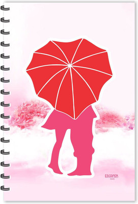 ESCAPER Couple Under Umbrella (Ruled - A5 Size - 8.5 x 5.5 inches) Designer Diary A5 Diary Ruled 160 Pages(Multicolor)