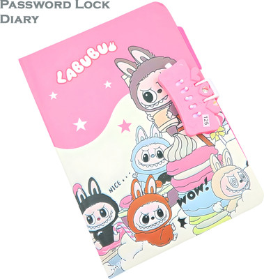 Johnnie Boy Secret Diary with Number Lock and Pen Gift Set | A5 LABUBU A5 Diary Ruled 160 Pages(Multicolor)
