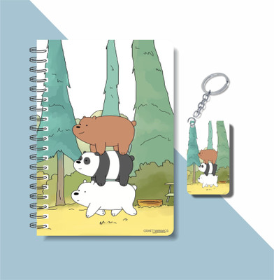 craft maniacs BARE BEARS 2023 COLLECTION A5 Notebook RULED 160 Pages(Multicolor)