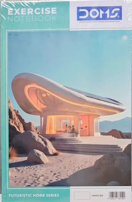 DOMS Landmarks Series | Hard Bound Notebook | 33 x 21 CM | Regular Notebook | Futuristic Homes | UNRULED | 400 Pages(Green)
