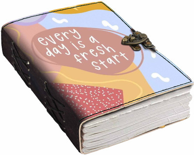 DI-KRAFT Printed Designer leather cover Diary with Lock For Office|Gift|SIZE 5*7 INCHES A5 Diary unruled 200 Pages(multicolor25)