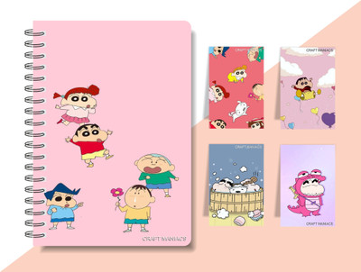 craft maniacs SHINCHAN 2023 NOTEBOOK COLLECTION A5 Diary RULED 160 Pages(White)