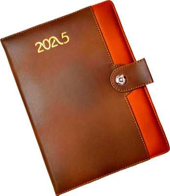 Excel 2024 PU Leather Executive Diary, Planner with Sunday Full Page Regular Diary with Pen Holder & magnetic lock 2025 Diary Ruled 365 Pages(Multicolor)