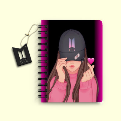 DI-KRAFT BTS Girl Printed Diary for Home and office use A5 Diary Unruled 160 Pages(Super black)