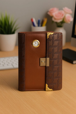 UBROFIT SOFT LEATHER B5 Planner/Organizer Double ruled 365 Pages(CHOCOLATE)