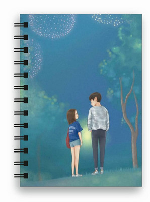 EVA RETAIL Cartoon Printed Spiral Wire Bound Notebook A5 Notebook Unruled 160 Pages(Multicolor)