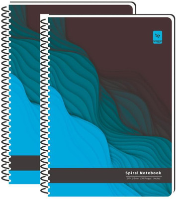 Pragya Spiral Notebook | (21x29.7 CM) | 600 GSM Paper A4 Notebook Unruled | Plain 300 Pages(Multicolor, Pack of 4)