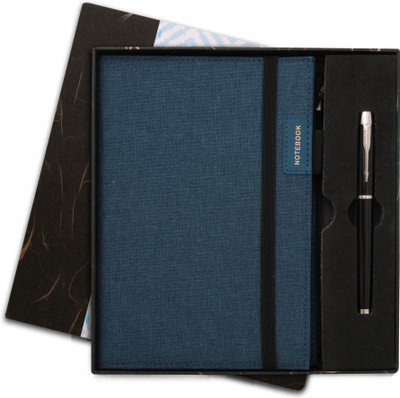 Doodle Undated Executive Gift Set | Vegan Leather Notebook + Stylish Pen with Stylus A5 Notebook Beautifully packed in an Elegant Gift Box (Notable Gift Set 8) | Ruled 192 Pages(Ink Black)