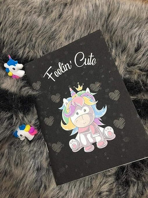 Fusked UNICORN Regular Diary PAGE PAPER 40 Pages(Black)