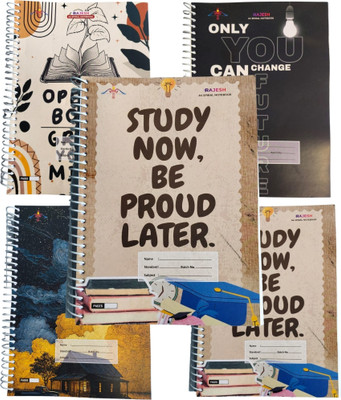 RAJESH STATIONERY Soft Cover Spiral Notebook, Memo Notepads Diary Notebook, 11.7 Inch x 8.3 Inch A4 Notebook Ruled 200 Pages(Multicolor, Pack of 5)