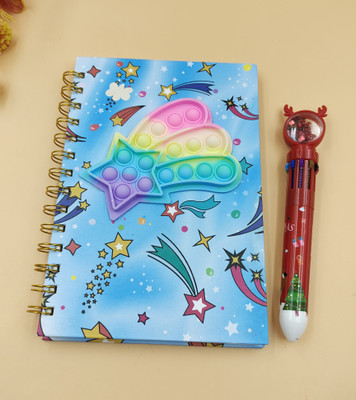 Paper Bear POP IT Spiral Dairy A4 Diary ruled 80 Pages(Light Blue)