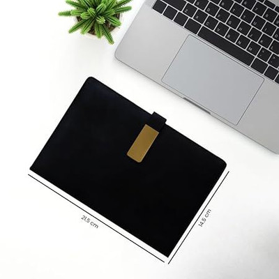 Anshu Black Color With Button Lock Diary A5 Executive Diary A5 Diary RULED 200 Pages(Black)