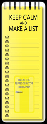 Nourish Keep Calm And Make A List Magnetic Refrigerator_DRY Regular Memo Pad Ruled 50 Pages(Yellow)