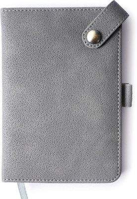 FINER THREADS (PU) polyurethane Handmade Journals Diaries Pocket-size Notebook Rulled 80 Pages(Grey)