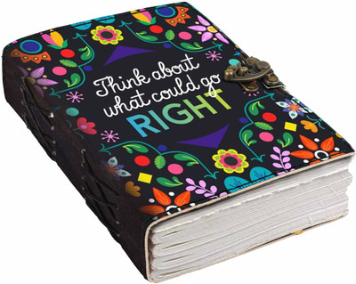DI-KRAFT Printed Designer leather cover Diary with Lock For Office|Gift|SIZE 5*7 INCHES A5 Diary unruled 200 Pages(multicolor10)