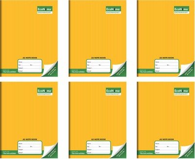 ECONAMA Recyclable::Squared Line::A5 Notebook::eco friendly A5 Notebook Squared Line 172 Pages(Multicolor, Pack of 6)