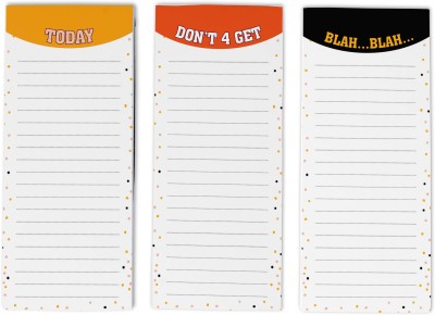 Inkdotpot To-Do List Notepads Regular Note Pad Unruled 150 Pages(Dark Yellow, Pack of 3)